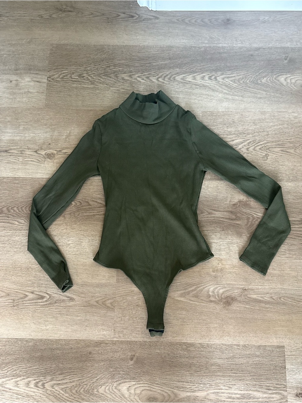 Lulu's Olive Ribbed Long-Sleeve Turtleneck Bodysuit